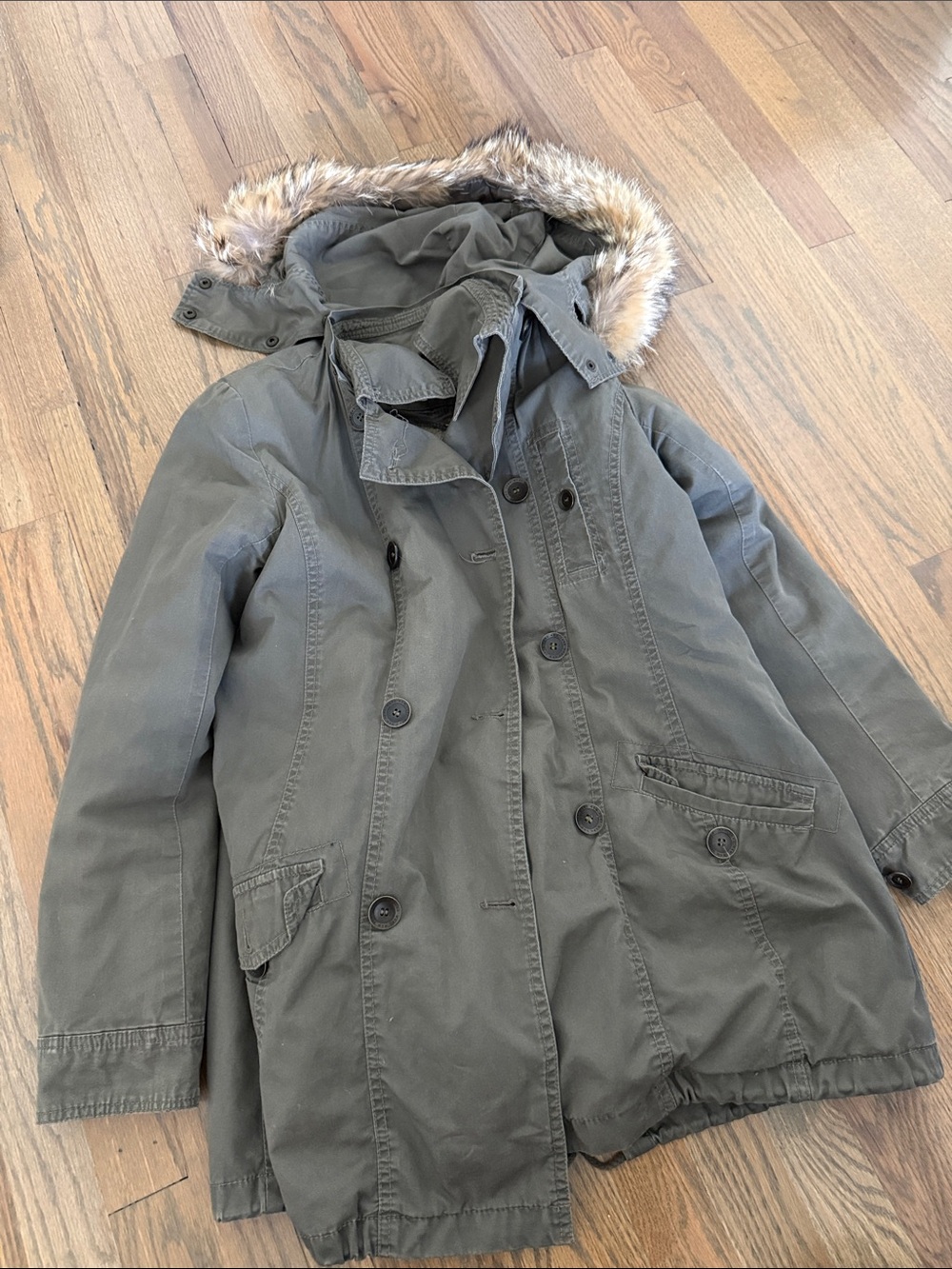 Women’s Marc New York Hooded Parka Jacket with Faux Fur Trim
